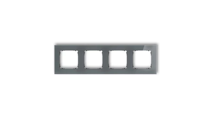 ICON Ramka uniwersalna poczwórna kwadratowa - efekt szkła (ramka: grafitowa spód: czarny) 28-12-IRSK-4