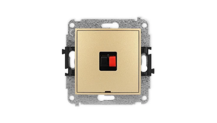 ICON Mechanizm gniazda głośnikowego pojedynczego, bez pola opisowego złoty 29IGGBO-1