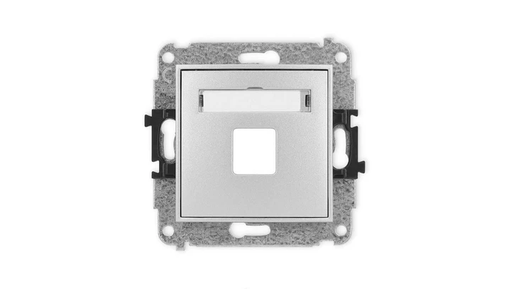 ICON Mechanizm gniazda multimedialnego pojednczego bez modułu (standard Keystone) srebrny metalik 7IGM-1P
