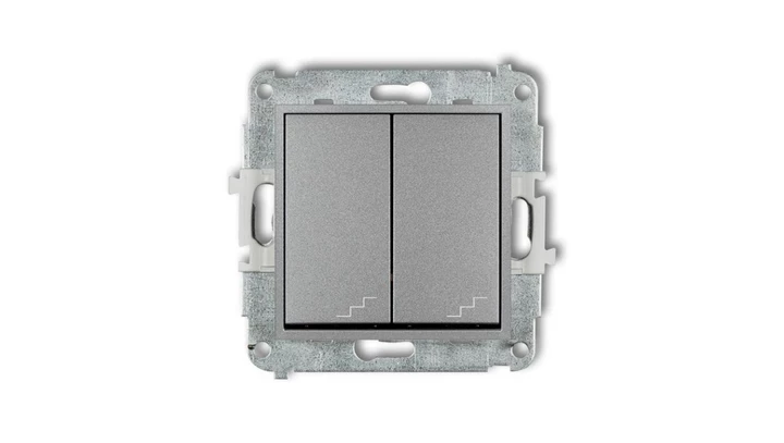 ICON Mechanizm łącznika podwójnego schodowego srebrny metalik 7IWP-33