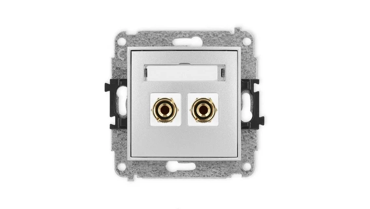ICON Mechanizm gniazda głośnikowego poj. (typu banan - czerwony i czarny, pozłacany, 4 mm2, do lutowania) srebrny metalik 7IGG-3