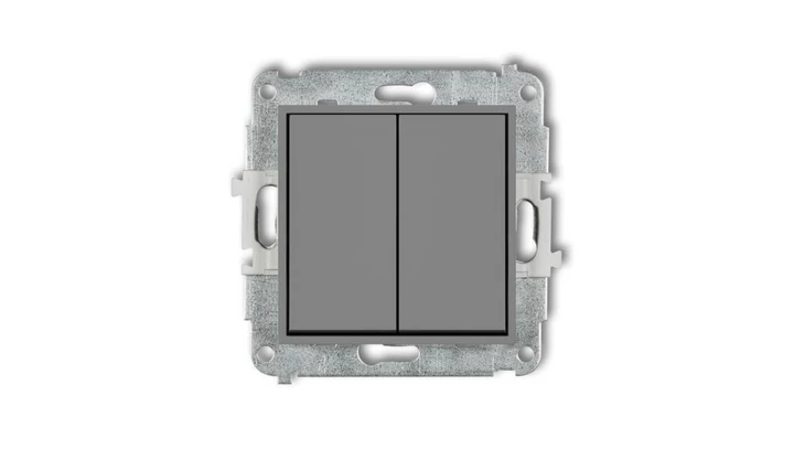 ICON Mechanizm łącznika podwójnego krzyżowego (dwa klawisze bez piktogramu) szary mat 27IWP-66.1