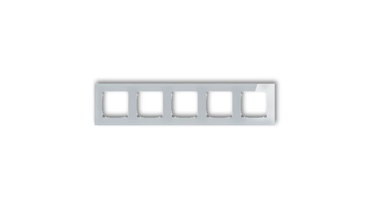 ICON Ramka uniwersalna pięciokrotna kwadratowa - efekt szkła (ramka: szara spód: biały) 15-0-IRSK-5