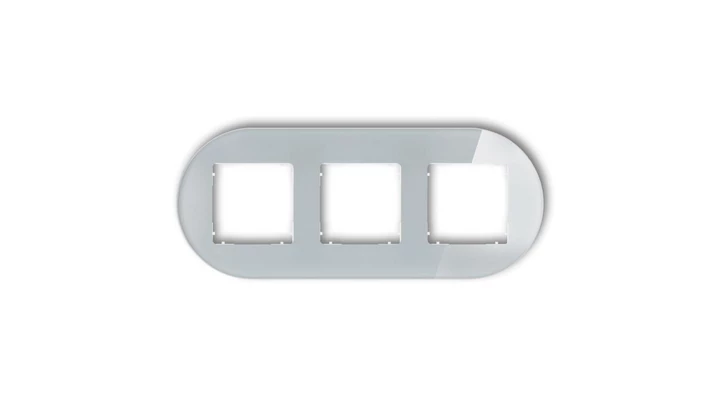 ICON Ramka uniwersalna potrójna okrągła - efekt szkła (ramka: szara spód: biały) 15-0-IRSO-3