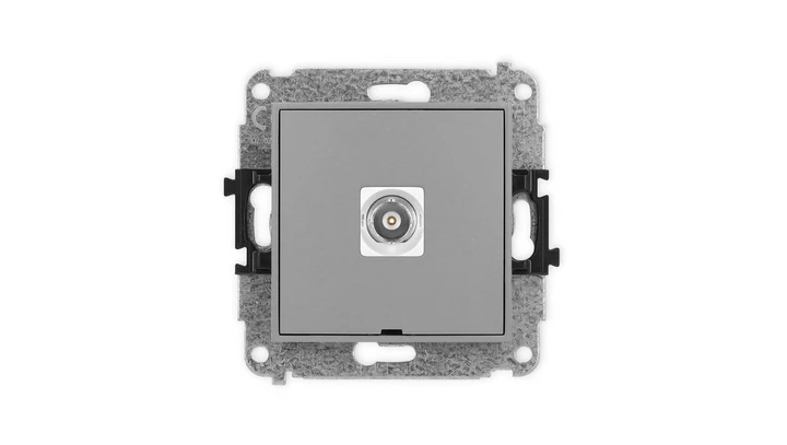ICON Mechanizm gniazda pojedynczego BNC, bez pola opisowego szary mat 27IGBNCBO-1