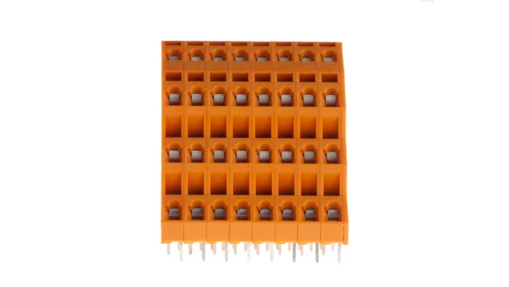 Listwa zaciskowa do płytek drukowanych 4-piętrowa raster 5,08mm pomarańczowa 738-408 /18szt./