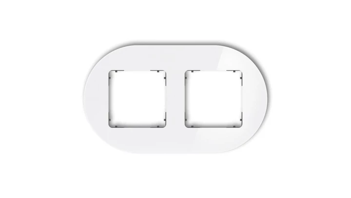 ICON Ramka uniwersalna podwójna okrągła - efekt szkła (ramka: biała spód: grafitowy mat) 0-28-IRSO-2