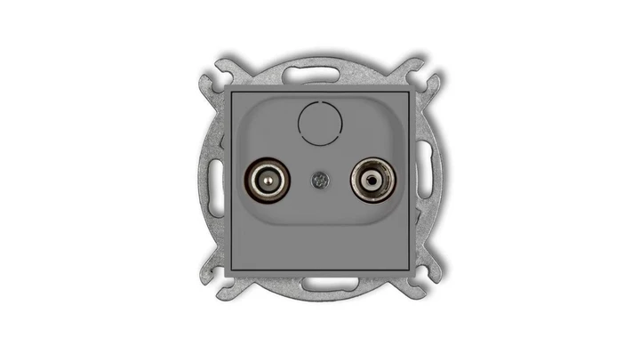 ICON Mechanizm gniazda abonenckiego RTV końcowego 2dB szary mat 27IG2K
