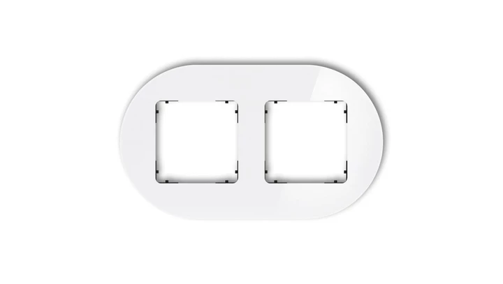 ICON Ramka uniwersalna podwójna okrągła - efekt szkła (ramka: biała spód: czarny) 0-12-IRSO-2