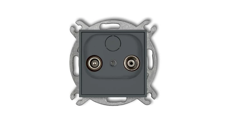 ICON Mechanizm gniazda abonenckiego RTV końcowego w szeregu gniazd przelotowych 6dB grafitowy mat 28IG6K