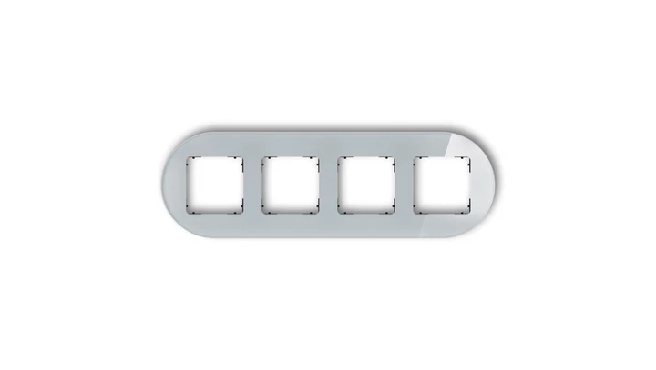 ICON Ramka uniwersalna poczwórna okrągła - efekt szkła (ramka: szara spód: czarny) 15-12-IRSO-4