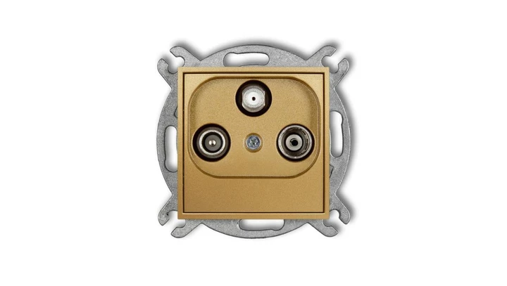 ICON Mechanizm gniazda abonenckiego RTV-SAT końcowego 1,5dB złoty 29IGS