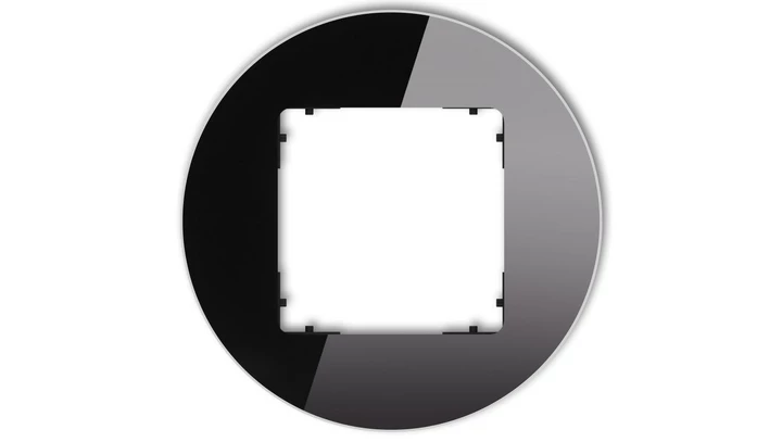 ICON Ramka uniwersalna pojedyncza okrągła - efekt szkła (ramka: czarna spód: czarny) 12-12-IRSO-1