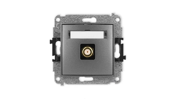 ICON Mechanizm gniazda antenowego pojedynczego typu F (SAT) pozłacany grafitowy 11IGF-1.1