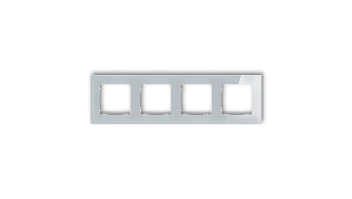 ICON Ramka uniwersalna poczwórna kwadratowa - efekt szkła (ramka: szara spód: biały) 15-0-IRSK-4