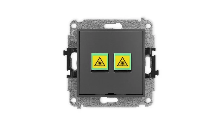 ICON Mechanizm gniazda światłowodowego/optycznego podwójnego, bez pola opisowego grafitowy mat 28IGOPBO-2