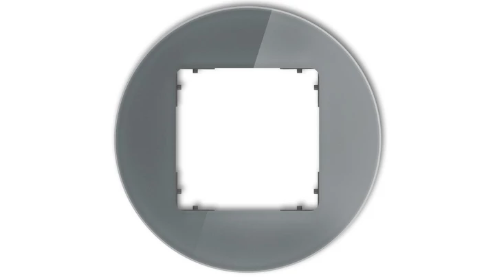 ICON Ramka uniwersalna pojedyncza okrągła - efekt szkła (ramka: grafitowa spód: grafitowy mat) 28-28-IRSO-1