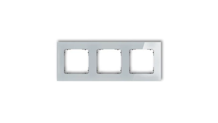 ICON Ramka uniwersalna potrójna kwadratowa - efekt szkła (ramka: szara spód: grafitowy mat) 15-28-IRSK-3