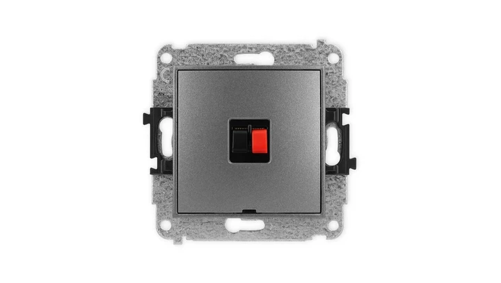 ICON Mechanizm gniazda głośnikowego pojedynczego, bez pola opisowego grafitowy 11IGGBO-1