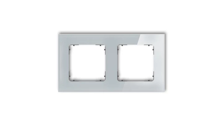 ICON Ramka uniwersalna podwójna kwadratowa - efekt szkła (ramka: szara spód: grafitowy mat) 15-28-IRSK-2