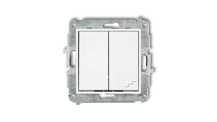 ICON Mechanizm łącznika jednobiegunowego ze schodowym (osobne zasilanie) biały IWP-10.2