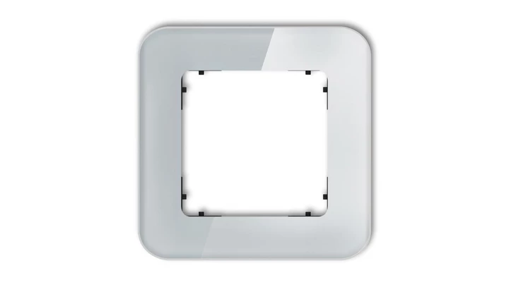 ICON Ramka uniwersalna pojedyncza zaokrąglona - efekt szkła (ramka: szara spód: czarny) 15-12-IRSZ-1