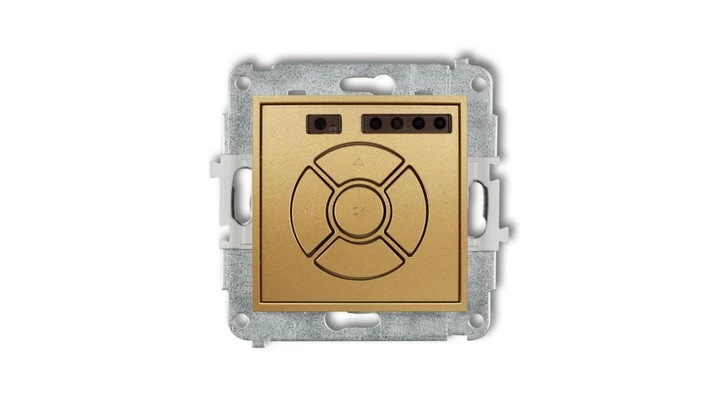 ICON Mechanizm elektronicznego sterownika roletowego (ster. lokalne i pilotem, ster. strefą, dodatkowy przycisk) złoty 29ISR-3A