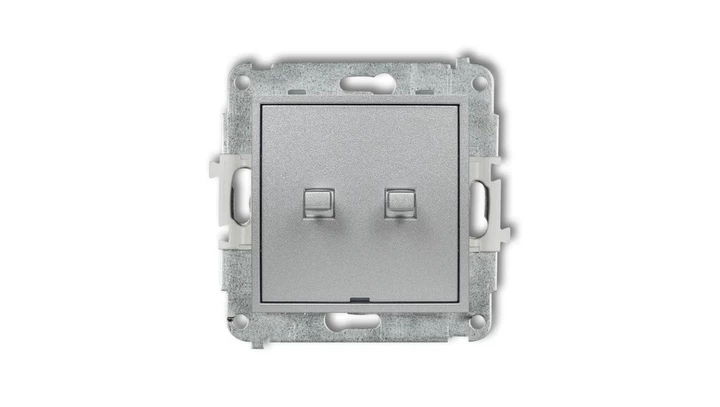 ICON Mechanizm łącznika zwiernego, dwubiegunowego styl amerykański (bez pikt., osobne zasilanie) srebrny metalik 7IWPUS-44.2