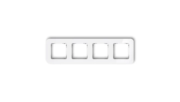 ICON Ramka uniwersalna poczwórna zaokrąglona - efekt szkła (ramka: biała spód: grafitowy mat) 0-28-IRSZ-4