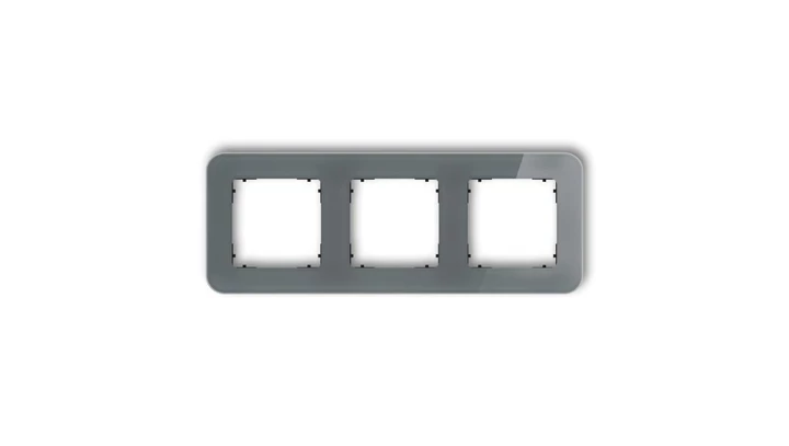 ICON Ramka uniwersalna potrójna zaokrąglona - efekt szkła (ramka: grafitowa spód: czarny) 28-12-IRSZ-3