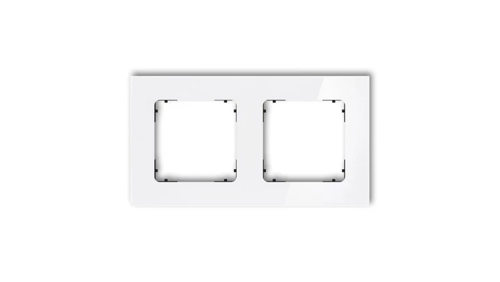 ICON Ramka uniwersalna podwójna kwadratowa - efekt szkła (ramka: biała spód: czarny) 0-12-IRSK-2