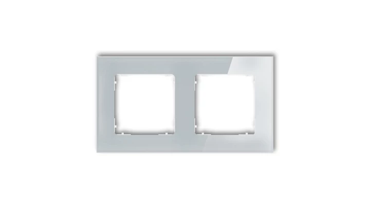 ICON Ramka uniwersalna podwójna kwadratowa - efekt szkła (ramka: szara spód: biały) 15-0-IRSK-2