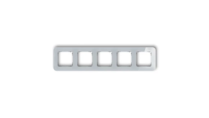 ICON Ramka uniwersalna pięciokrotna zaokrąglona - efekt szkła (ramka: szara spód: grafitowy mat) 15-28-IRSZ-5