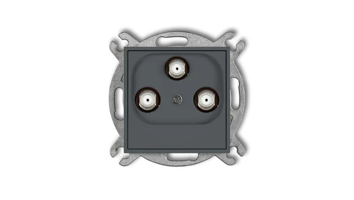 ICON Mechanizm gniazda multimedialnego 3F DATA (UPC) grafitowy mat 28IGMU