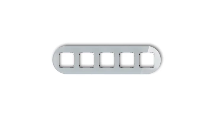 ICON Ramka uniwersalna pięciokrotna okrągła - efekt szkła (ramka: szara spód: czarny) 15-12-IRSO-5