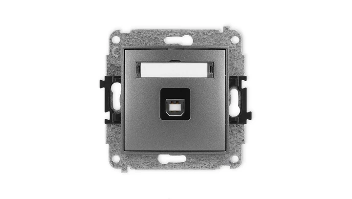 ICON Mechanizm gniazda pojedynczego USB A-B 2.0 grafitowy 11IGUSB-3