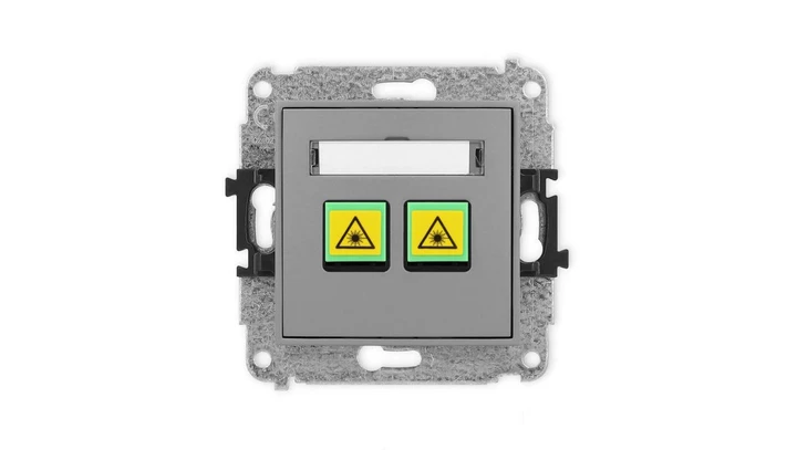 ICON Mechanizm gniazda światłowodowego/optycznego podwójnego szary mat 27IGOP-2