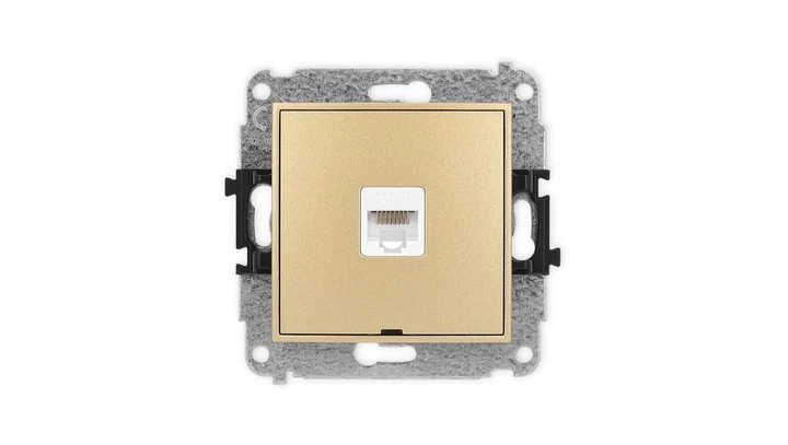ICON Mechanizm gniazda komputerowego pojedynczego 1xRJ45, kat. 5e, 8-stykowy, bez pola opisowego złoty 29IGKBO-1
