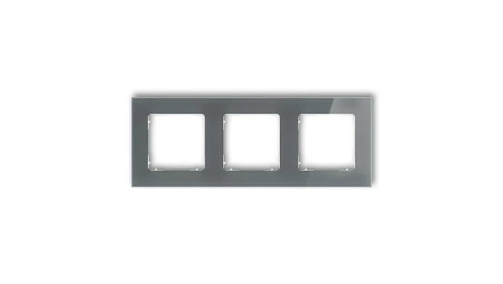 ICON Ramka uniwersalna potrójna kwadratowa - efekt szkła (ramka: grafitowa spód: biały) 28-0-IRSK-3