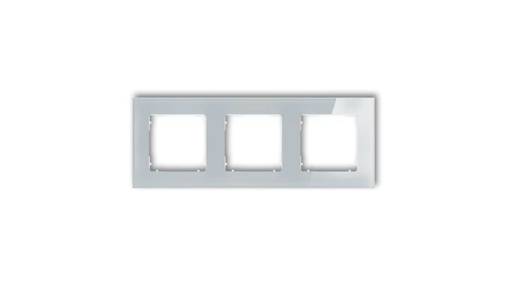 ICON Ramka uniwersalna potrójna kwadratowa - efekt szkła (ramka: szara spód: biały) 15-0-IRSK-3