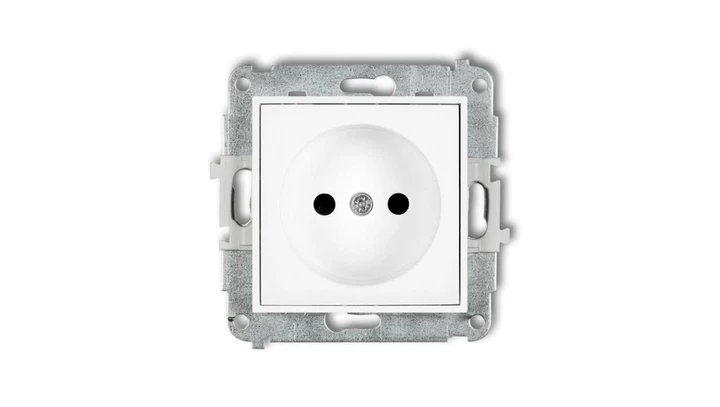 ICON Mechanizm gniazda pojedynczego bez uziemienia 2P (przesłony torów prądowych) biały IGP-1p
