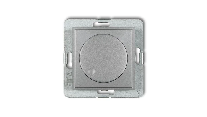 ICON Mechanizm elektronicznego regulatora oświetlenia przyciskowo-obrotowego srebrny metalik 7IRO-1