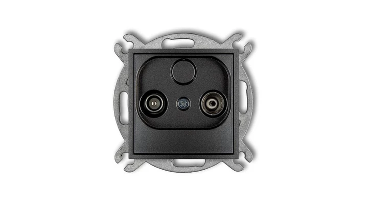ICON Mechanizm gniazda abonenckiego RTV przelotowego 15dB grafitowy 11IG15P