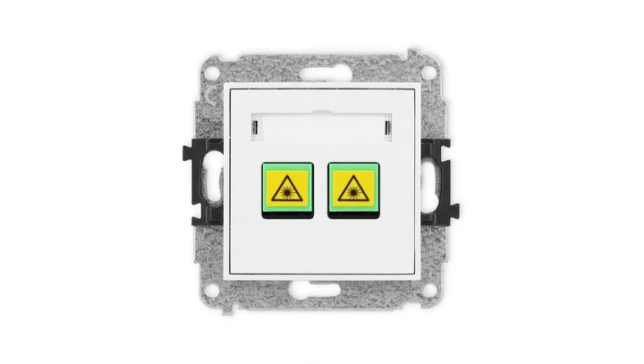 ICON Mechanizm gniazda światłowodowego/optycznego podwójnego biały IGOP-2