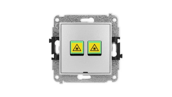 ICON Mechanizm gniazda światłowodowego/optycznego podwójnego, bez pola opisowego srebrny metalik 7IGOPBO-2