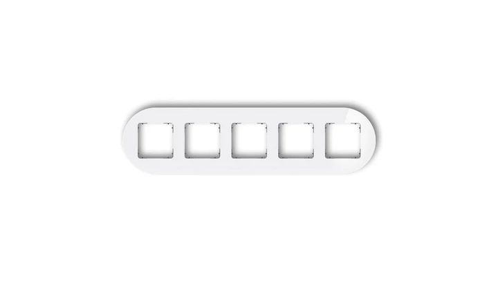 ICON Ramka uniwersalna pięciokrotna okrągła - efekt szkła (ramka: biała spód: grafitowy mat) 0-28-IRSO-5