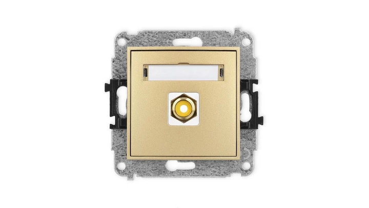 ICON Mechanizm gniazda pojedynczego RCA (typu cinch - żółty, pozłacany) złoty 29IGRCA-1