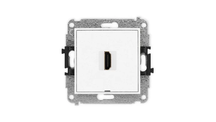ICON Mechanizm gniazda pojedynczego HDMI 2.0, bez pola opisowego biały IHDMIBO-3
