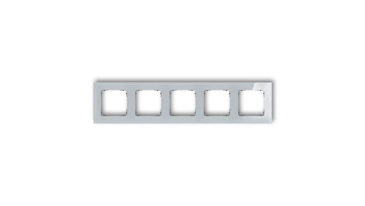 ICON Ramka uniwersalna pięciokrotna kwadratowa - efekt szkła (ramka: szara spód: grafitowy mat) 15-28-IRSK-5