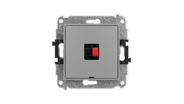 ICON Mechanizm gniazda głośnikowego pojedynczego, bez pola opisowego szary mat 27IGGBO-1